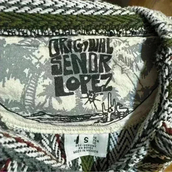 Vintage Original Senor Lopez Mens Pullover Mexico Hoodie Rug Poncho Size S - Picture 3 of 9